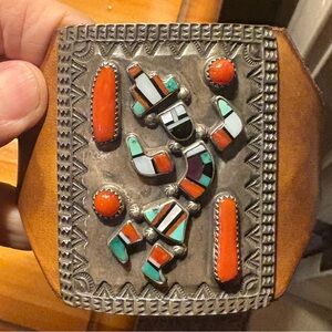 Ketoh cuff rainbow dancer with genuine Native American stones.